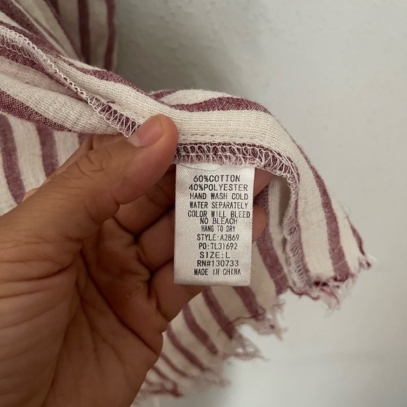 Umgee Striped Button-Up cotton shirt size L - Picture 6 of 10